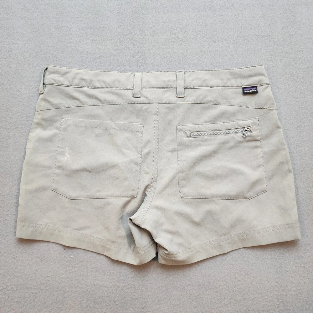 Patagonia Women's Hiking Trail Shorts Beige Outdoor Nylon Spandex Size 2
